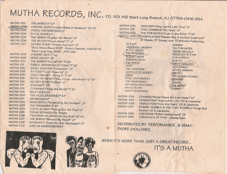 mutha records catalog, inside